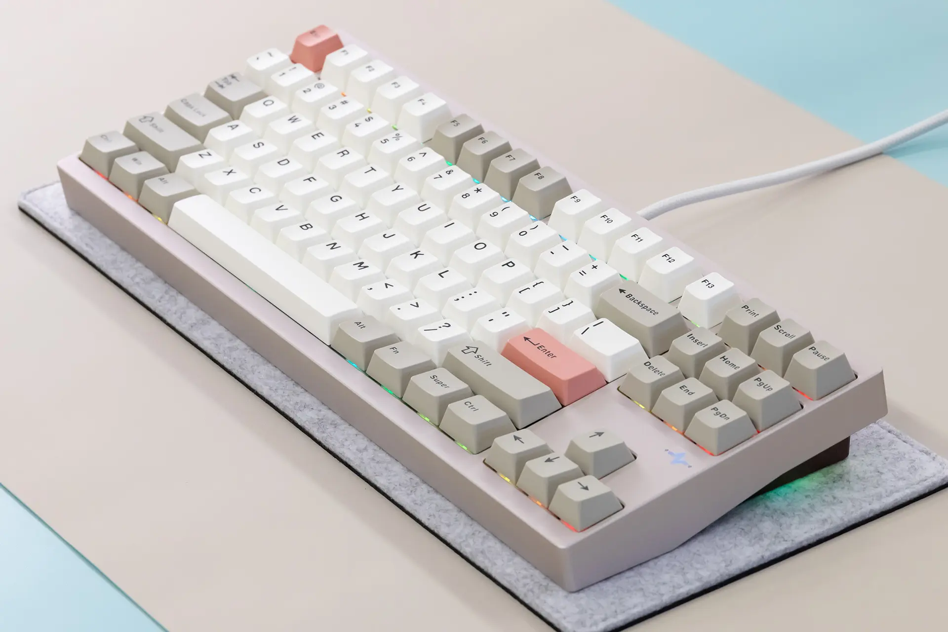 限定版】 WOBKEY Crush80 Proキーボード Moon White